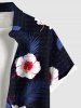Hibiscus Flowers Tropical Leaf Print Buttons Pocket Hawaii Shirt For Men -  