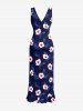 Hibiscus Flowers Tropical Leaf Print Hawaii Ruffles Split Surplice Dress -  