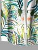 Plus Size Flowers Tropical Leaf Print Buttons Pocket Hawaii Shirt For Men - Vert clair 4XL