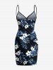 Plus Size Hibiscus Flower Leaf Print Convertible Hawaii Beach Cover -  