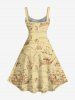Mermaid Octopus Map Sailboat Lighthouse Crusie Print Hawaii Tank Dress -  