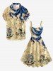 Mermaid Octopus Map Sailboat Lighthouse Crusie Print Hawaii Tank Dress -  