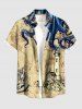 Mermaid Octopus Map Sailboat Lighthouse Crusie Print Buttons Pocket Hawaii Shirt For Men -  