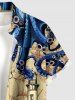 Mermaid Octopus Map Sailboat Lighthouse Crusie Print Buttons Pocket Hawaii Shirt For Men -  