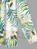 Flowers Tropical Leaf Print Surplice Hawaii Midi Dress -  