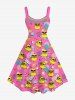 Ducks Geometric Pattern Print Hawaii Tank Dress - Rose clair XS