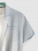 Plus Size Flower Leaf Branch Print Hawaii Button Pocket Shirt For Men -  