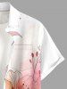 Plus Size Flowers Leaf Ombre Print Buttons Pocket Hawaii Shirt For Men -  