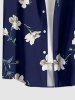Plus Size Flowers Leaf Print Buttons Pocket Hawaii Shirt For Men -  