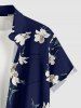 Plus Size Flowers Leaf Print Buttons Pocket Hawaii Shirt For Men -  