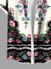 Flamingo Flowers Colorblock Print Plus Size Matching Hawaii Beach Outfit For Couples -  