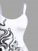 Plus Size Hibiscus Flowers Star Print Hawaii Tank Dress - Blanc 2X