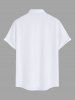 Plus Size Hibiscus Flowers Star Print Buttons Pocket Hawaii Shirt For Men -  