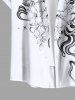 Plus Size Hibiscus Flowers Star Print Buttons Pocket Hawaii Shirt For Men -  
