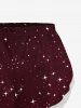 Glitter Stars Print Lace Trim Pajama Shorts - Noir XL