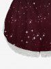 Glitter Stars Print Lace Trim Pajama Shorts - Noir 3XL