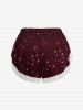 Glitter Stars Print Lace Trim Pajama Shorts - Noir 3XL