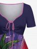 Robe hawaïenne grande taille à imprimé cocotier, vagues et soleil - Concorde 2X