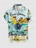 Duck Sea Sun Coconut Tree Cloud Print Plus Size Matching Hawaii Beach Outfit For Couples -  