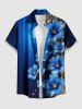Glitter Flower Ombre Light Beam Print Plus Size Matching Hawaii Beach Outfit For Couples -  
