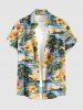 Coconut Tree Hibiscus Flower Mountain Print Matching Hawaii Beach Outfit For Couples -  
