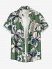 Flowers Watercolor Print Plus Size Matching Hawaii Beach Outfit For Couples -  