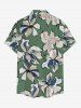 Flowers Watercolor Print Plus Size Matching Hawaii Beach Outfit For Couples -  