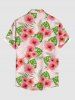 Hibiscus Flowers Tropical Leaf Geometric Pattern Print Matching Hawaii Beach Outfit For Couples - Rose  