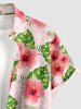 Hibiscus Flowers Tropical Leaf Geometric Pattern Print Matching Hawaii Beach Outfit For Couples - Rose  