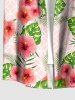 Hibiscus Flowers Tropical Leaf Geometric Pattern Print Matching Hawaii Beach Outfit For Couples - Rose  