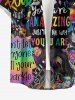 Colorful Ombre Letters Skull Print Matching Outfit For Couples -  