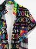 Colorful Ombre Letters Skull Print Matching Outfit For Couples -  