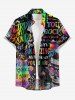 Colorful Ombre Letters Skull Print Matching Outfit For Couples -  