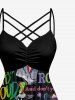 Colorful Ombre Letters Skull Print Matching Outfit For Couples -  