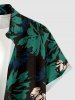Plus Size Flowers Print Buttons Pocket Hawaii Shirt For Men -  