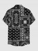 Plus Size Paisley Floral Pattern Scarf Print Buttons Pocket Hawaii Shirt For Men -  