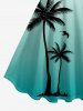 Plus Size Coconut Tree Bird Ombre Print Hawaii Tank Dress -  