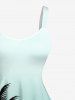 Plus Size Coconut Tree Bird Ombre Print Hawaii Tank Dress -  