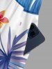 Flowers Tropical Leaf Print V Neck Hawaii Wide Leg Jumpsuit -  