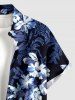 Plus Size Flowers Leaf Pritn Buttons Pocket Hawaii Shirt For Men -  