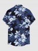 Plus Size Flowers Leaf Pritn Buttons Pocket Hawaii Shirt For Men -  