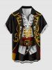 Pirate Costume Pattern Print Plus Size Matching Hawaii Beach Outfit For Couples -  
