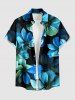 Ombre Flower Print Plus Size Matching Hawaii Beach Outfit For Couples -  