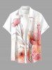 Flowers Leaf Ombre Print Plus Size Matching Hawaii Beach Outfit For Couples -  