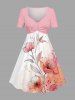 Flowers Leaf Ombre Print Plus Size Matching Hawaii Beach Outfit For Couples -  
