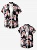 Tropical Leaf Hibiscus Flower Print Hawaii Women Shirt -  