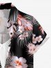 Tropical Leaf Hibiscus Flower Print Hawaii Women Shirt -  
