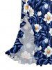 Flower Leaf Print Hawaii Ruffles Split Dress - Bleu M