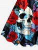 Skull Rose Flower Butterfly Print A Line Dress -  