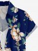 Women's Branch Leaf Flower Print Hawaii Shirt - Cadetblue S